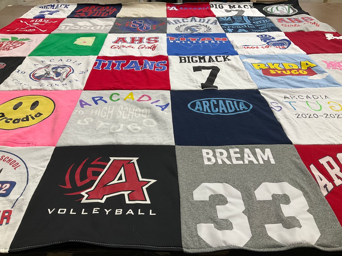 T-shirt quilt featuring arcadia high school titans by Shelly from AZ