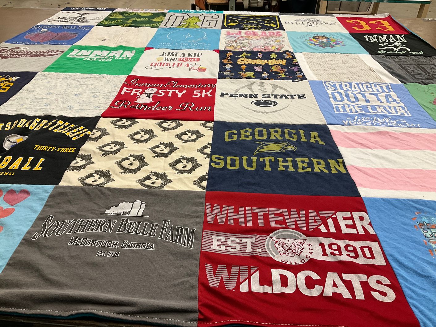 T-shirt quilt featuring whitewater wildcats by Leigh-Anne from GA