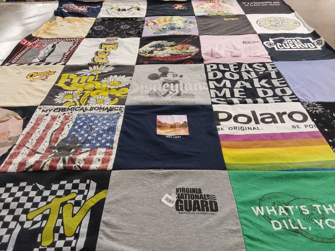 T-shirt quilt with music, art themes by Jessica from MD