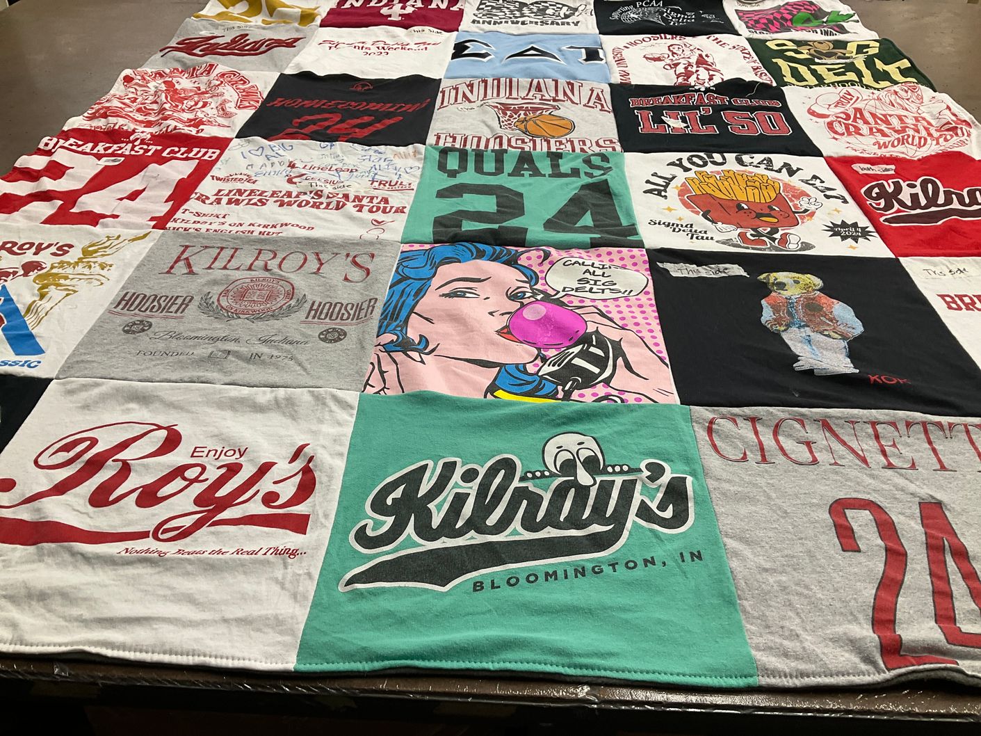 T-shirt quilt featuring indiana hoosiers by Amy from TX