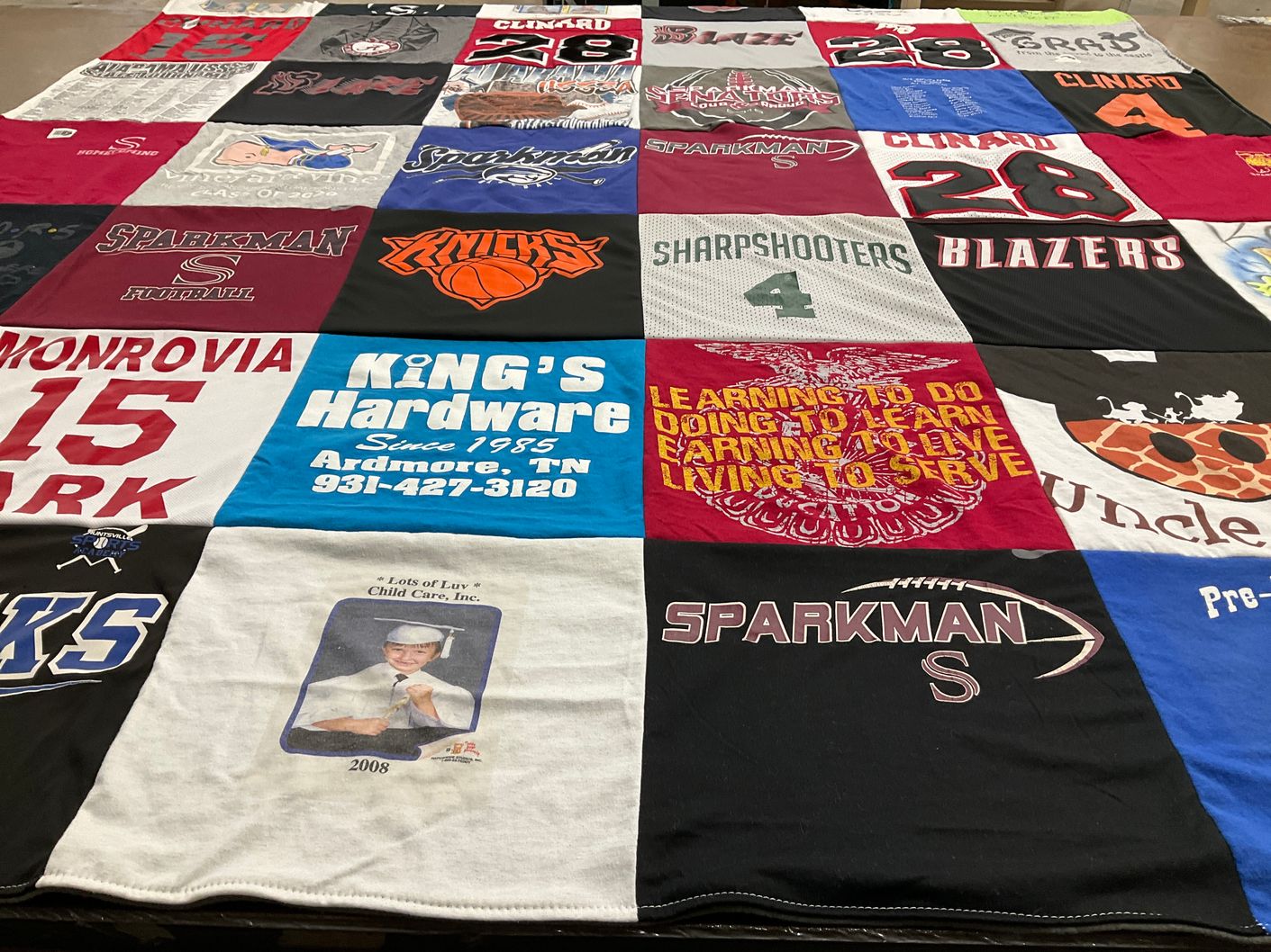 T-shirt quilt featuring sparkman high school football, blazers by Karen from AL