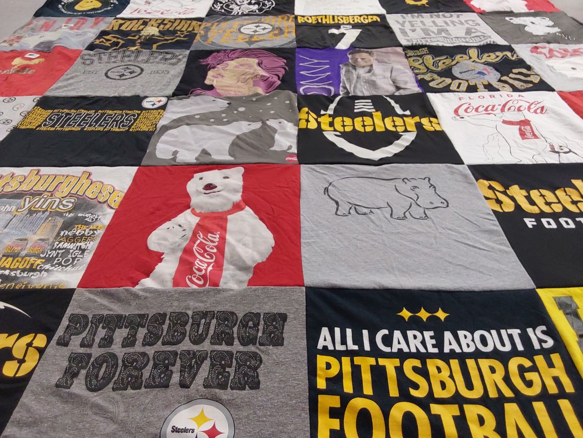 T-shirt quilt featuring pittsburgh steelers by Danielle from FL