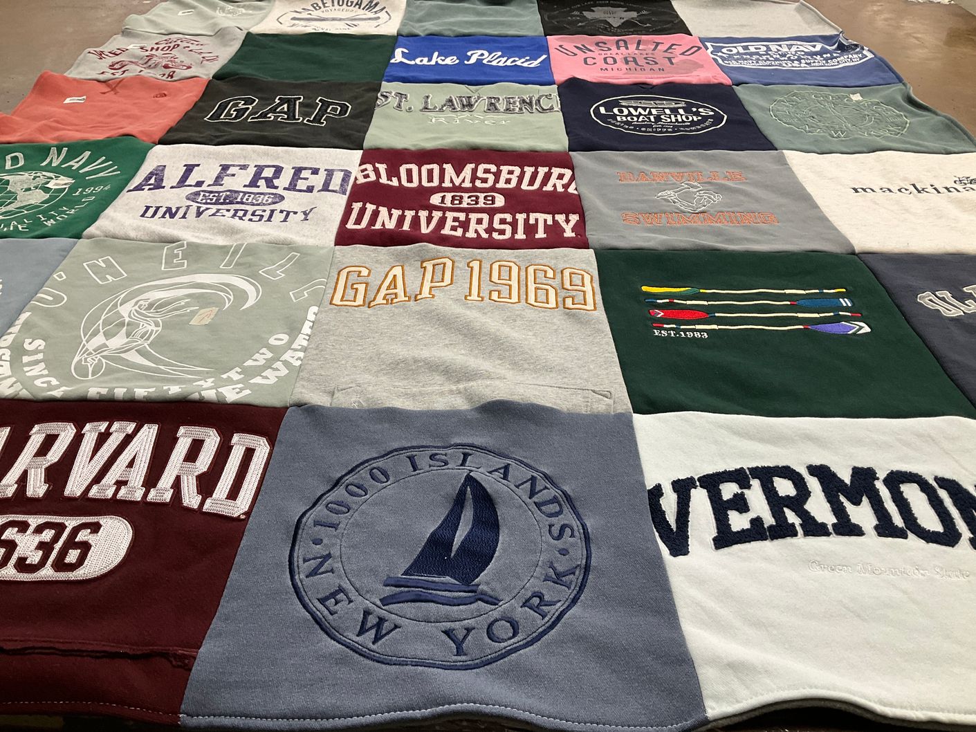 T-shirt quilt from alfred university, bloomsburg university by Lori from PA