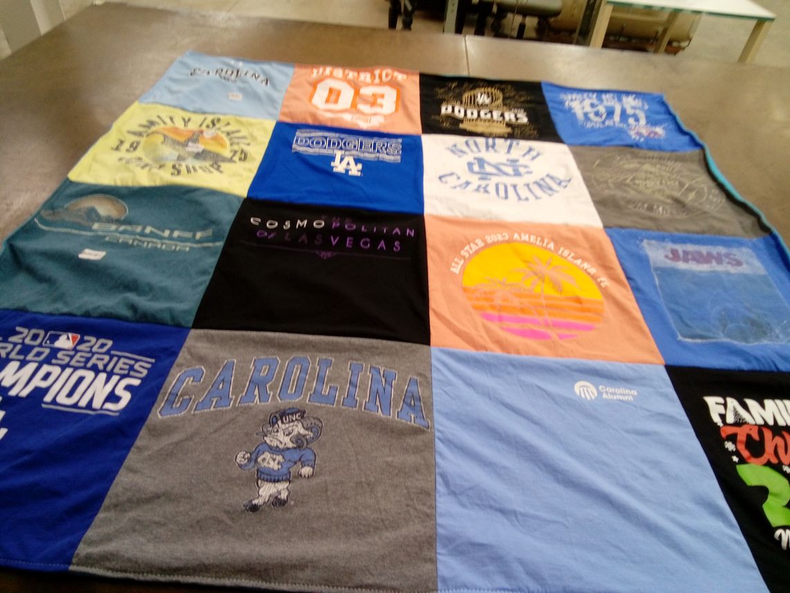T-shirt quilt from university of north carolina by Camey from NC