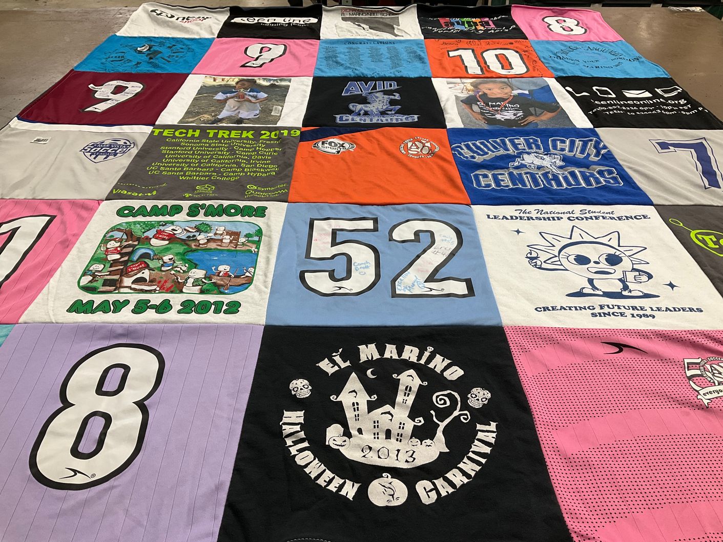 T-shirt quilt featuring silver city centurions by Jenna from CA