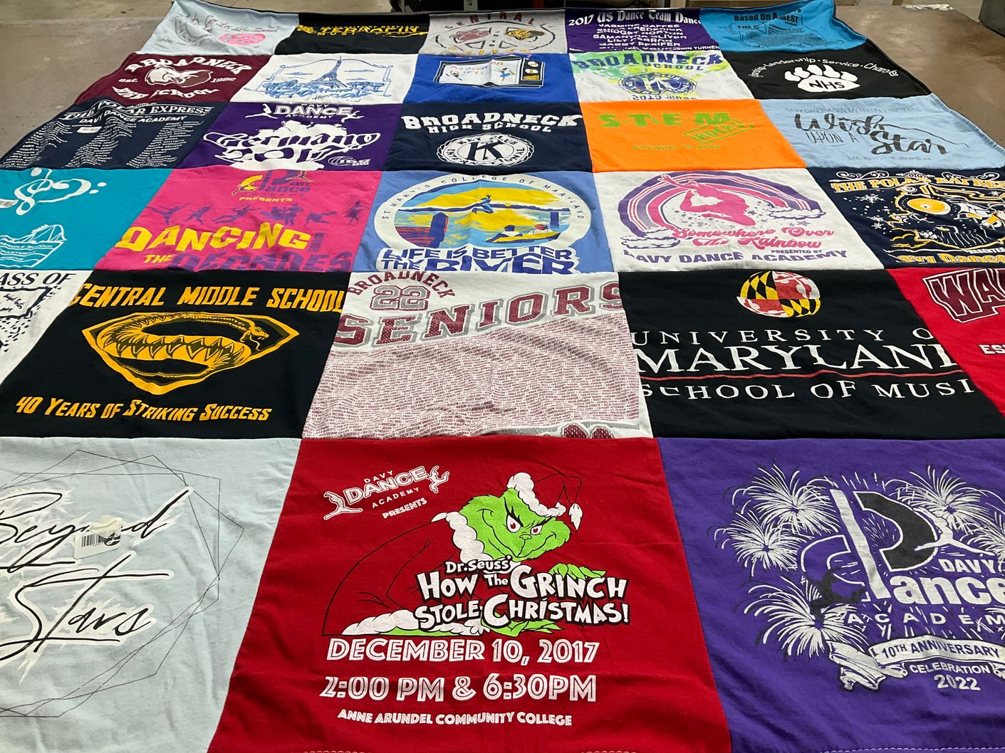 T-shirt quilt featuring warriors by Rebecca from MD