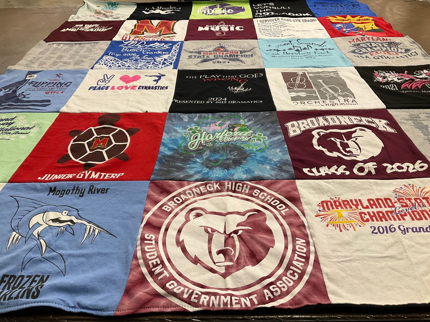 T-shirt quilt from broadneck high school by Rebecca from MD