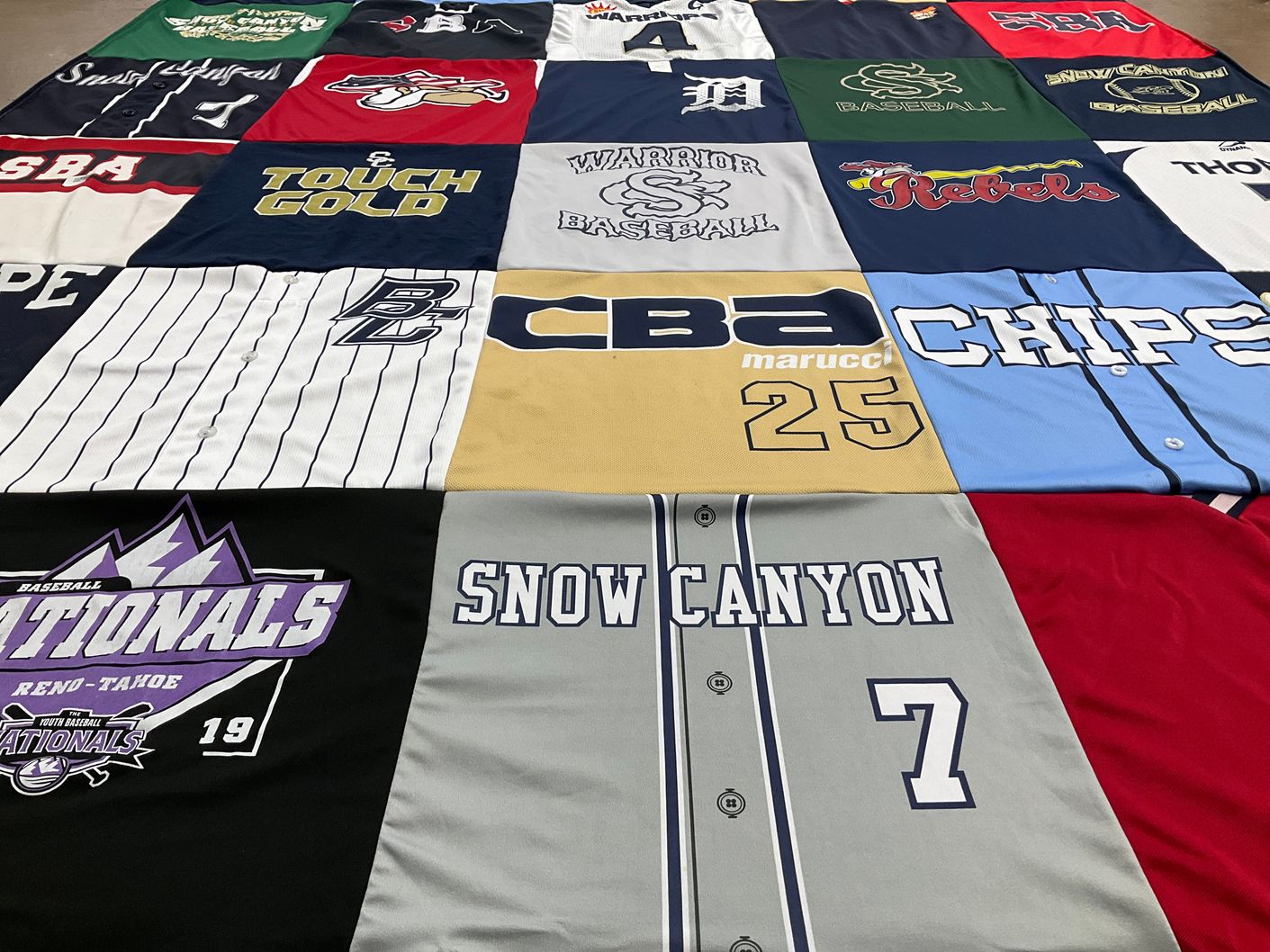T-shirt quilt from snow canyon high school by Lisa from UT