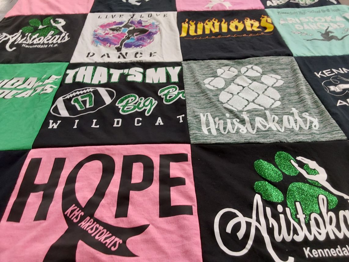T-shirt quilt featuring wildcats by Shonda from TX