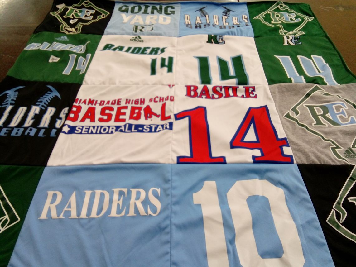 T-shirt quilt featuring raiders baseball team by A from FL