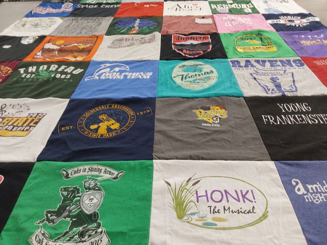 T-shirt quilt from thoreau middle school, juanita high school by Shannon from WA