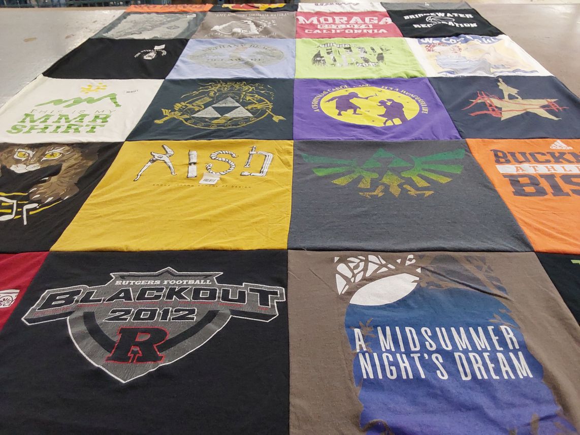 T-shirt quilt featuring bison athletics by Austin from IL
