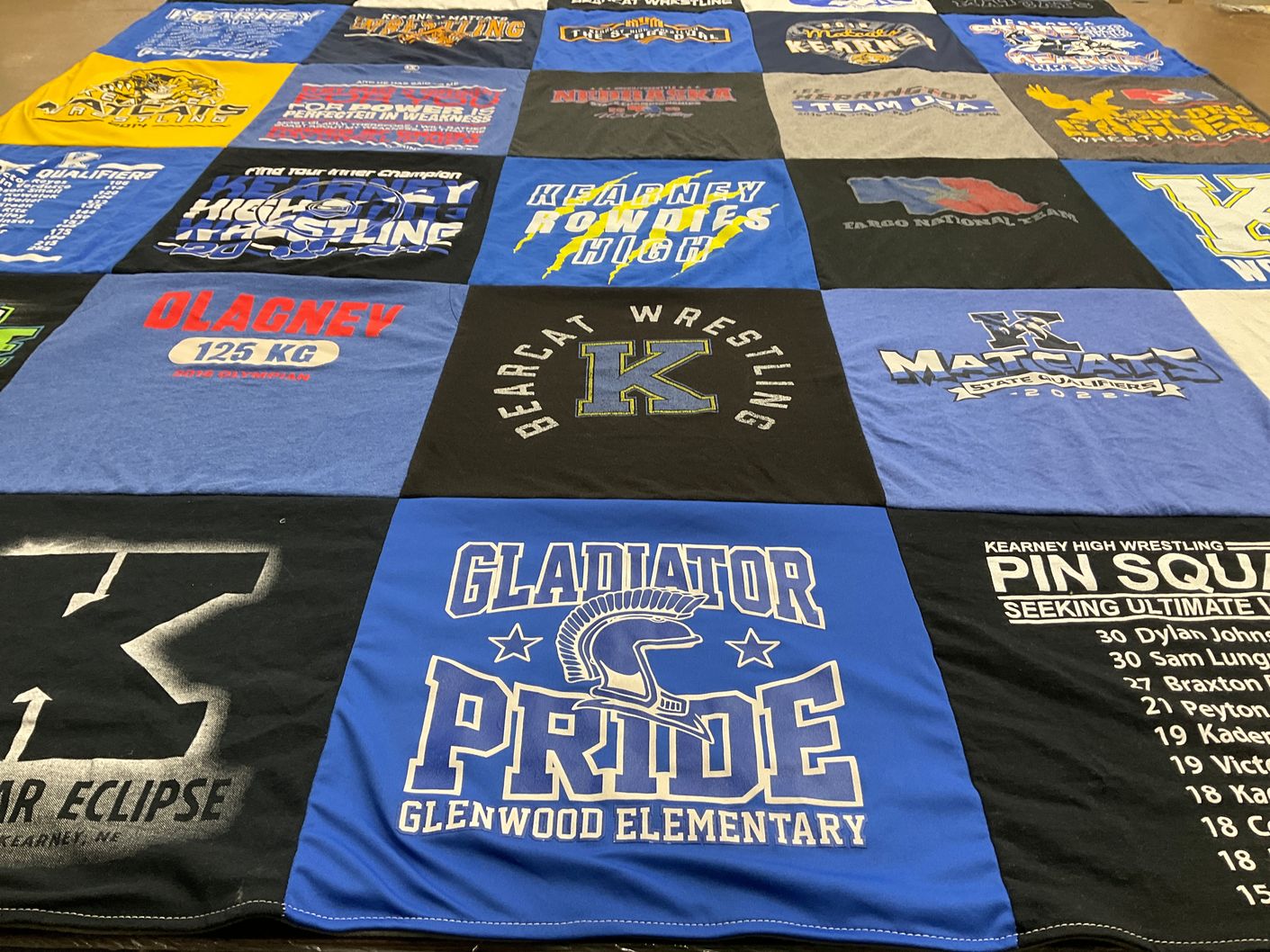 T-shirt quilt from kearney high school, glenwood elementary by Erin from NE