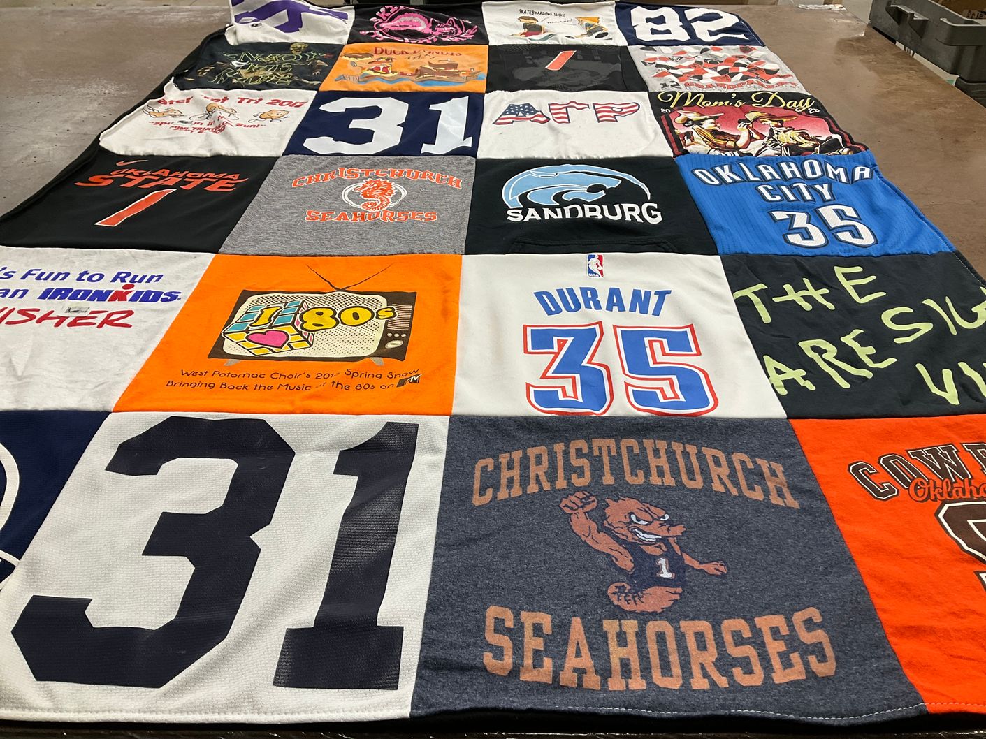 T-shirt quilt featuring oklahoma city thunder by Leigh from TX
