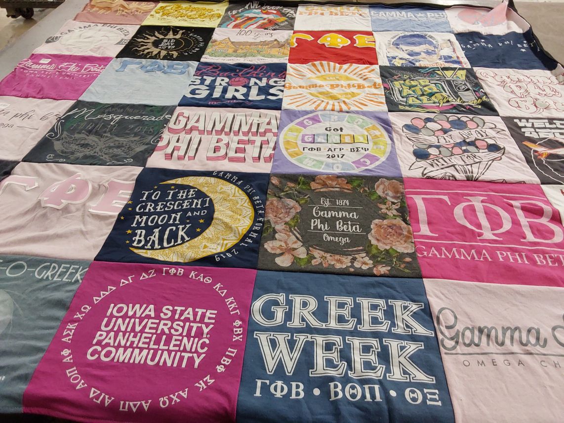 T-shirt quilt from iowa state university by Claudia from IA