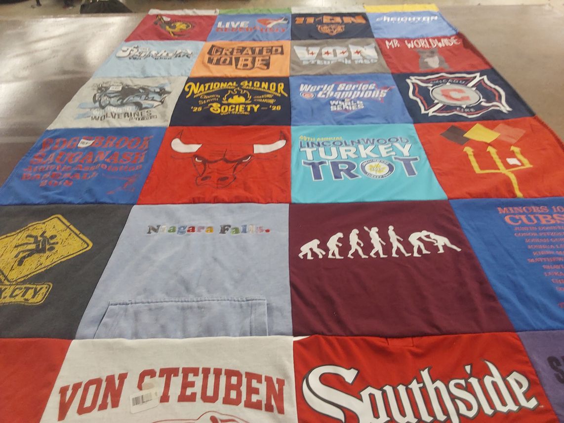 T-shirt quilt featuring chicago cubs by Kim from IL