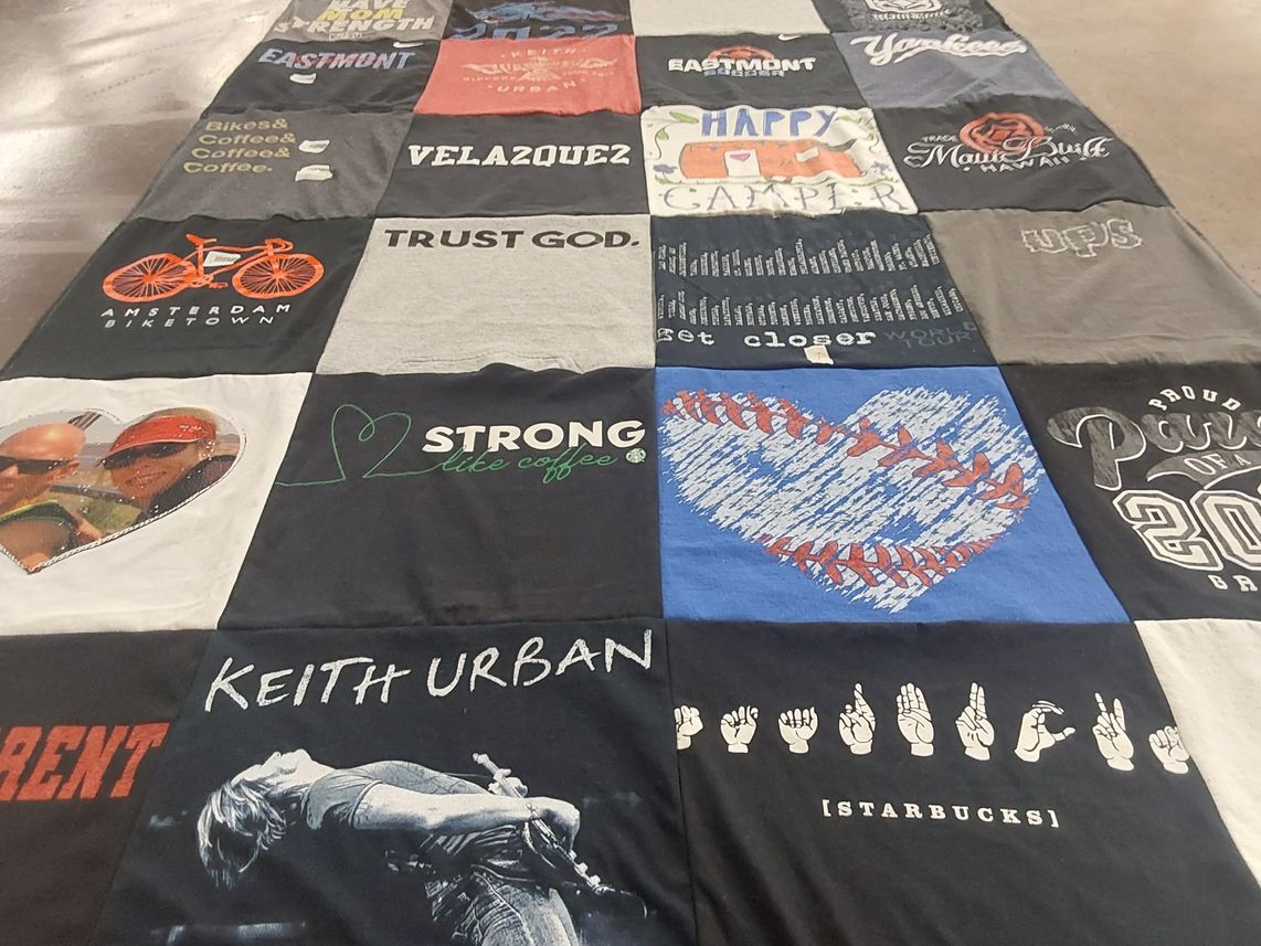 T-shirt quilt featuring new york yankees by Angie from WA