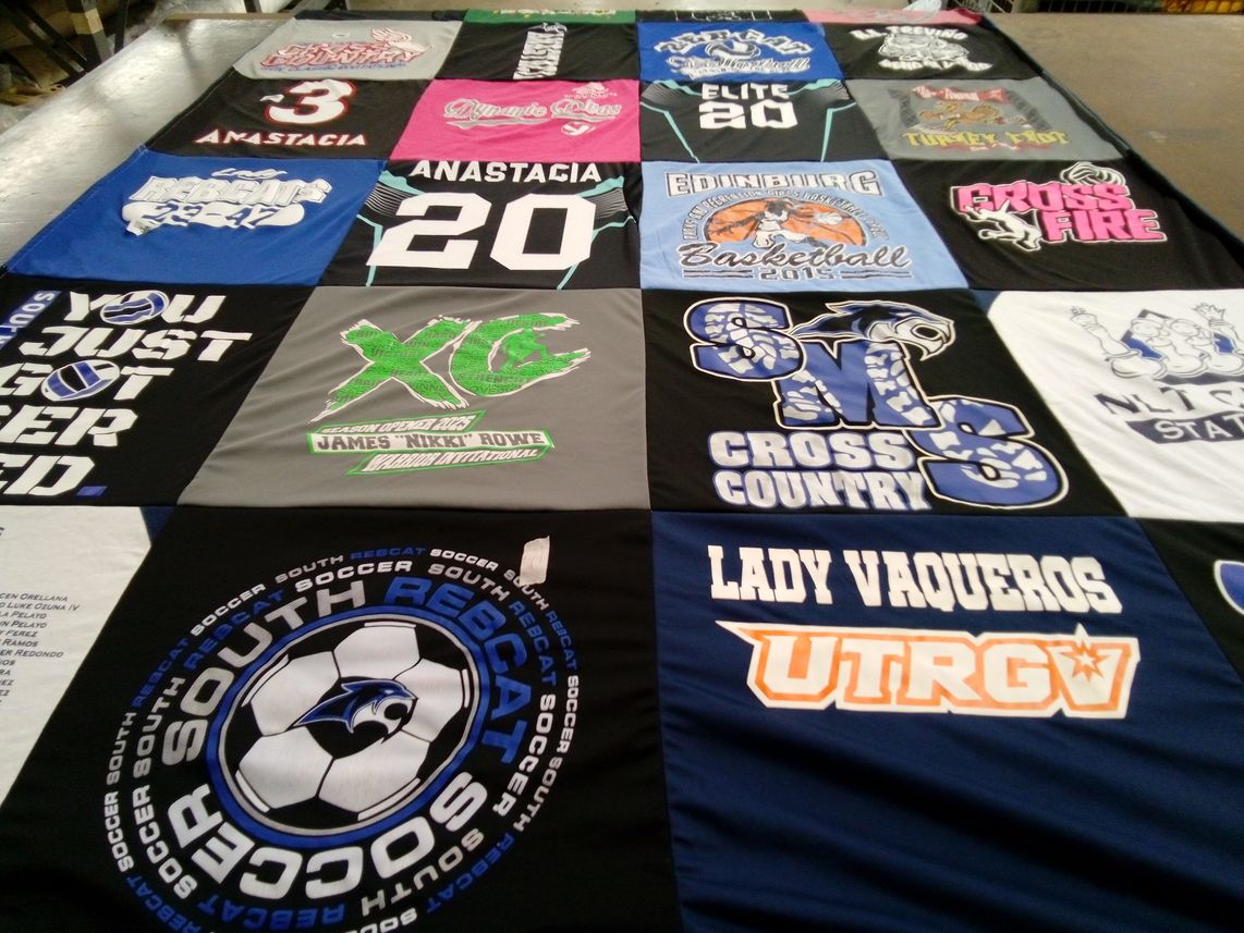 T-shirt quilt featuring james nikki rowe high school, south texan soccer by Margie from TX