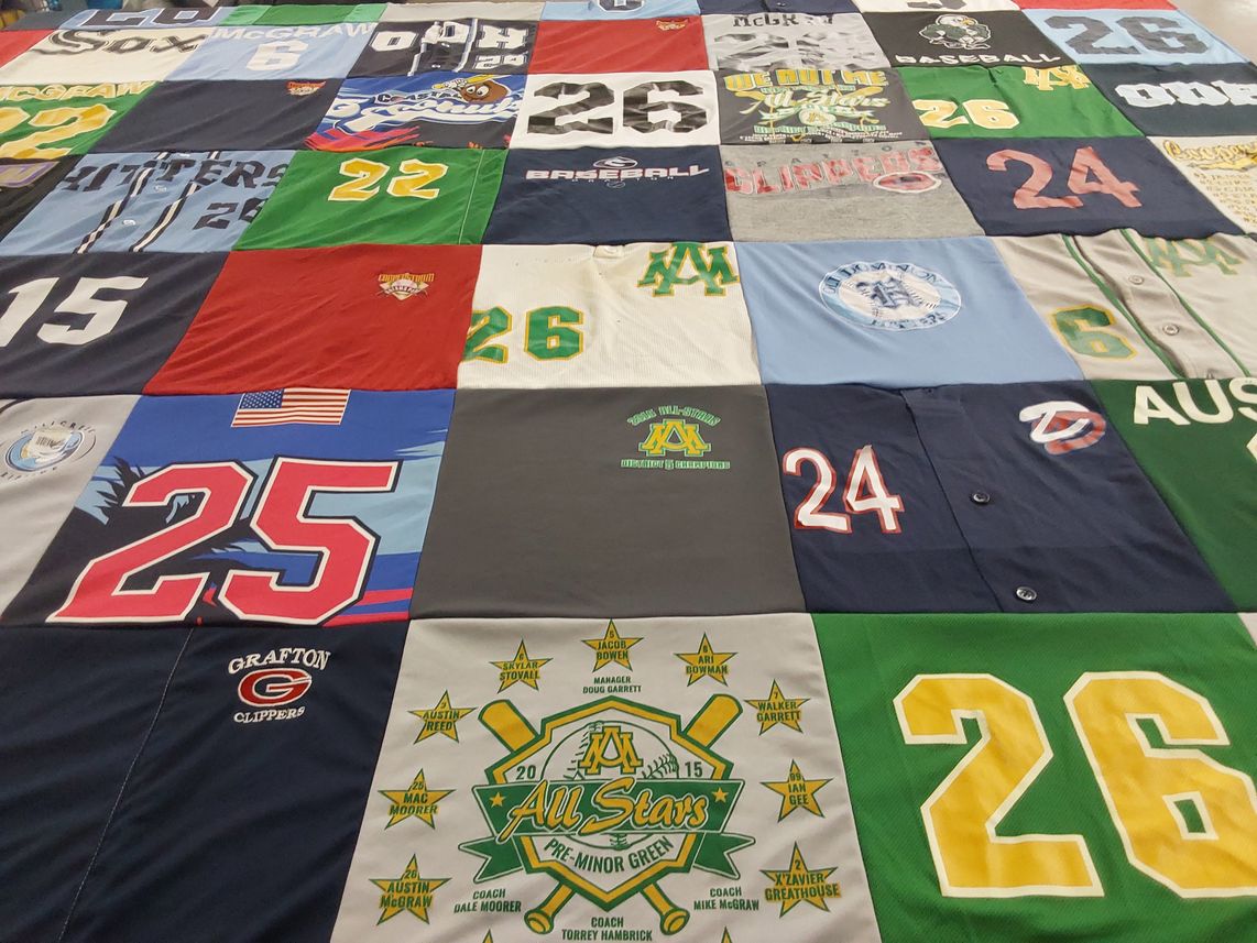 T-shirt quilt featuring grafton clippers by Erin from VA