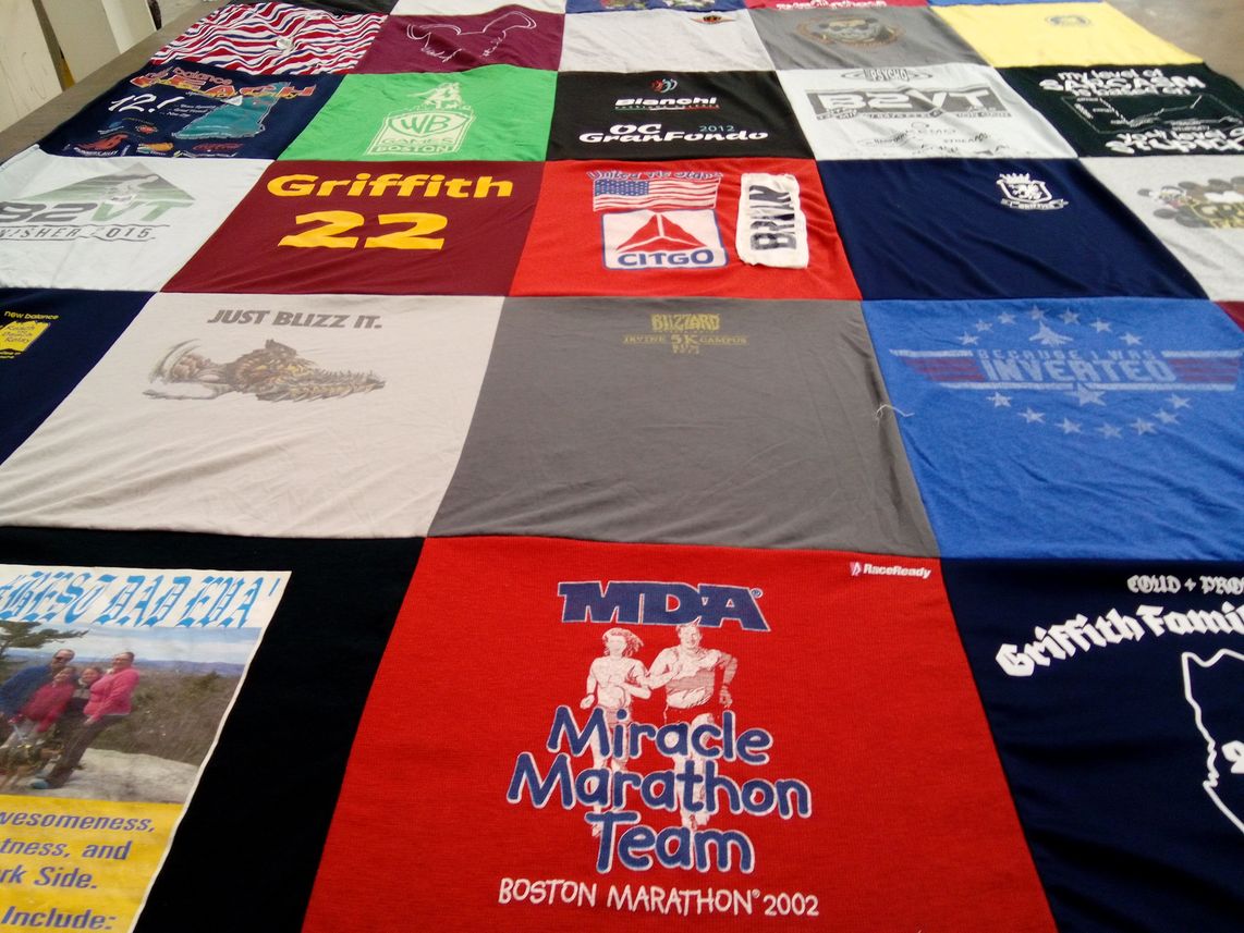 T-shirt quilt featuring miracle marathon team by Beth from FL