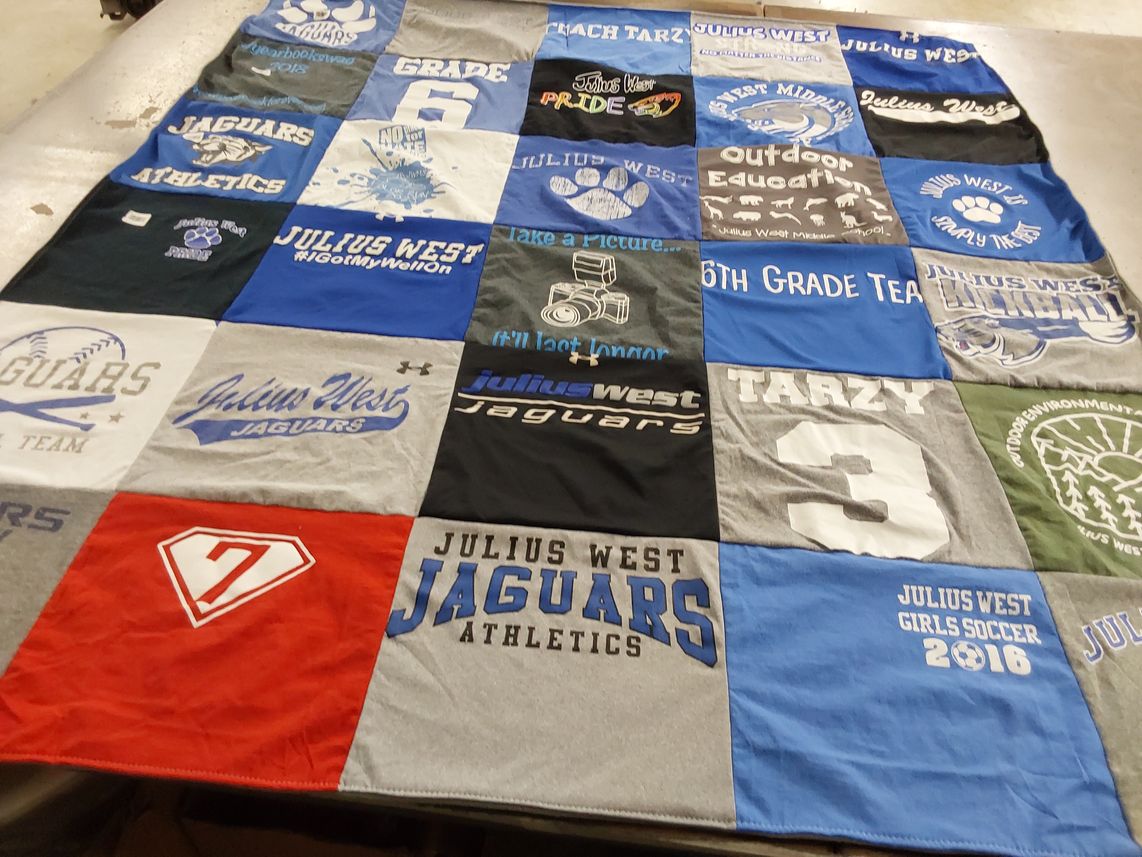 T-shirt quilt featuring julius west jaguars by Monica from MD