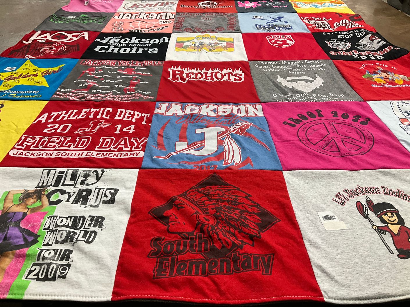 T-shirt quilt featuring jackson volleyball, jackson redhots by Amanda from MO