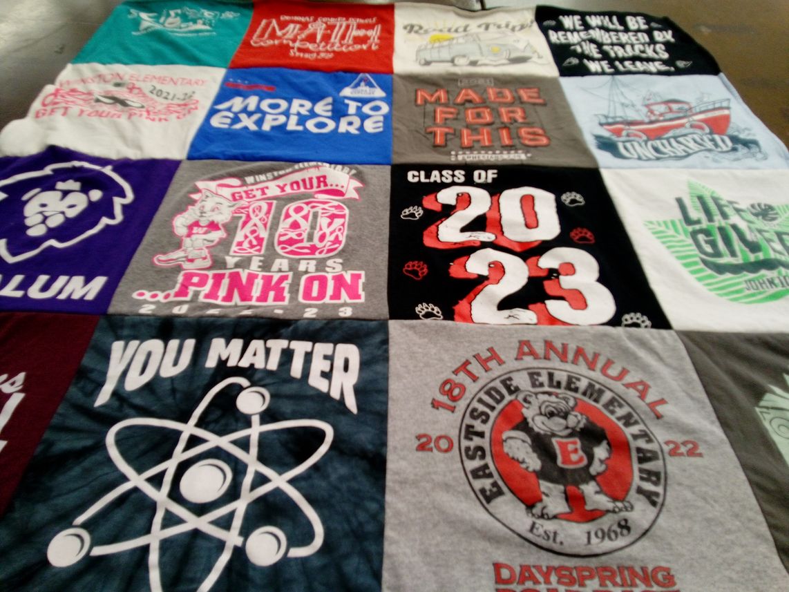 T-shirt quilt from eastside elementary school by Lauren from GA