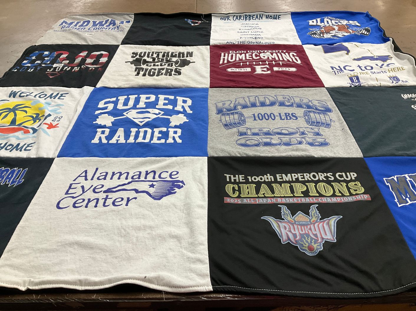 T-shirt quilt from elon university by Grace from NC