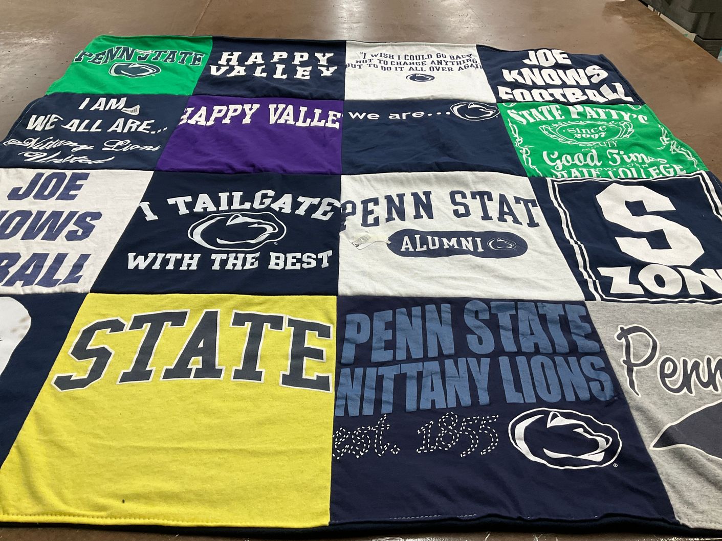 T-shirt quilt from penn state university by Amanda from PA