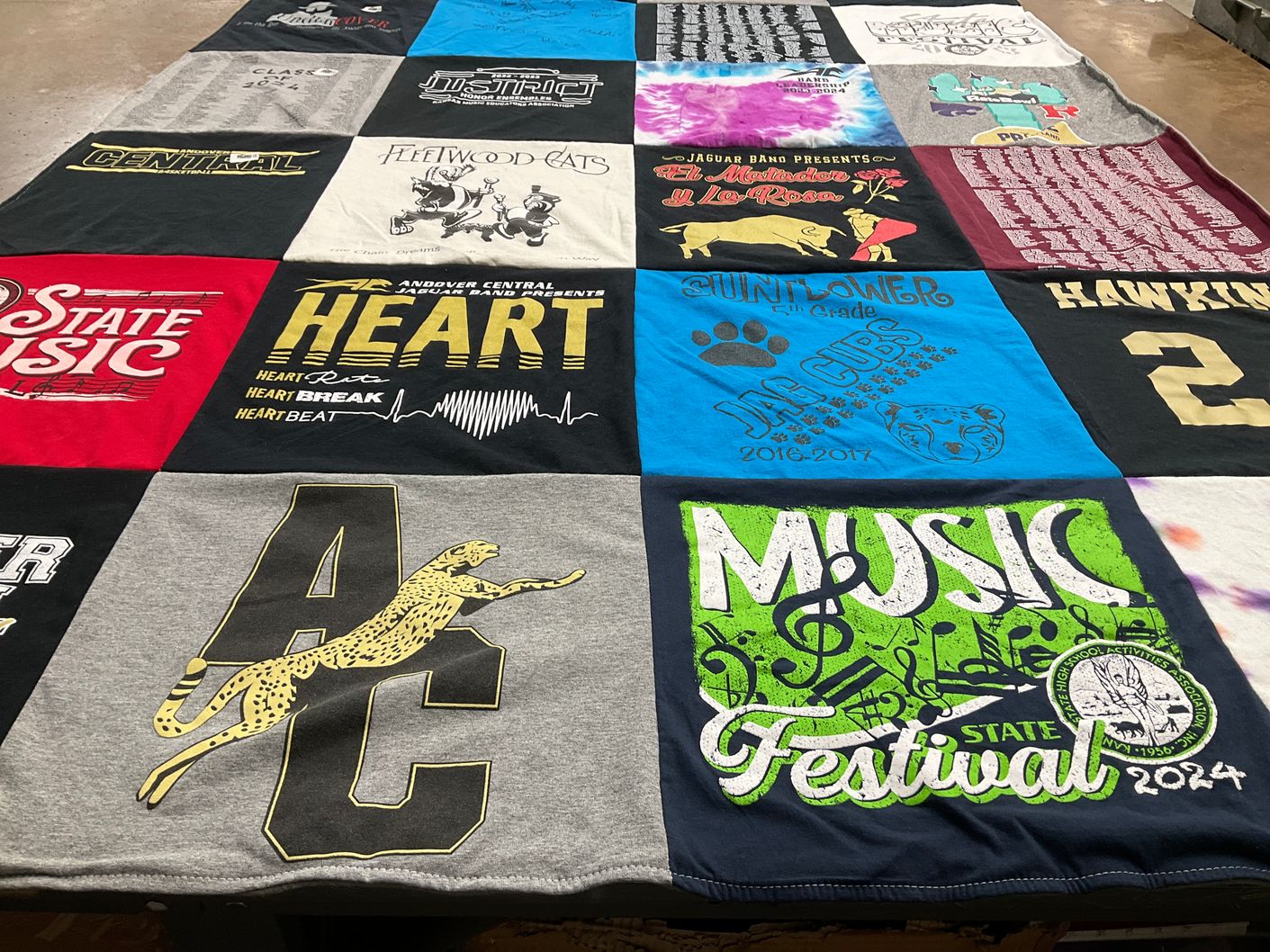 T-shirt quilt from andover central high school by Heather from KS