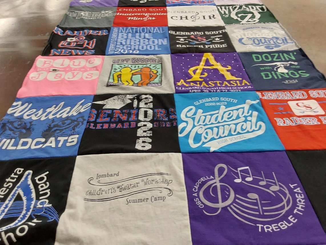 T-shirt quilt from glenbard south high school, westlake high school by Jean from IL