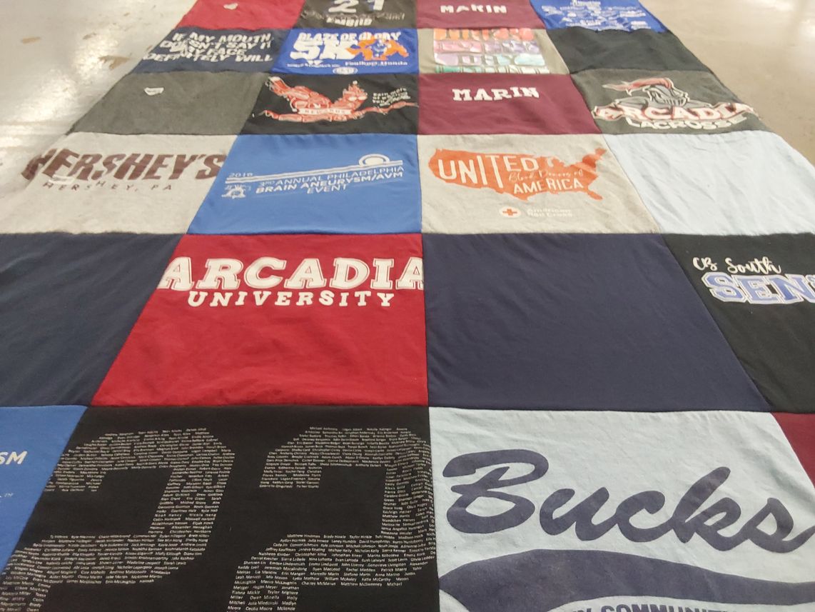 T-shirt quilt from arcadia university by Amy from PA