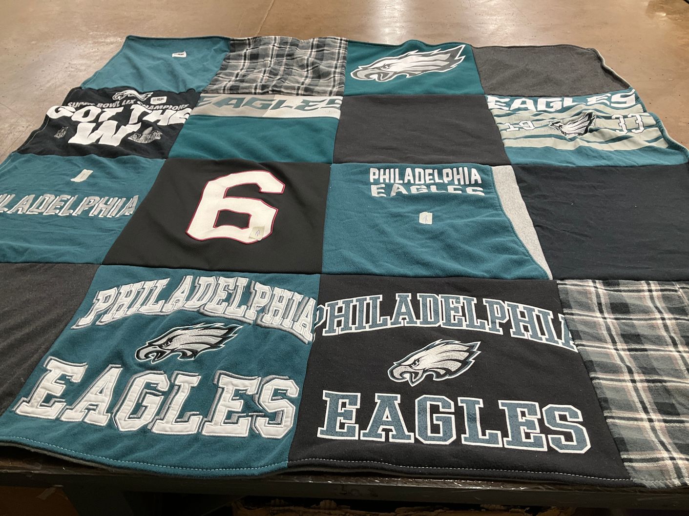 T-shirt quilt featuring philadelphia eagles by christine from PA