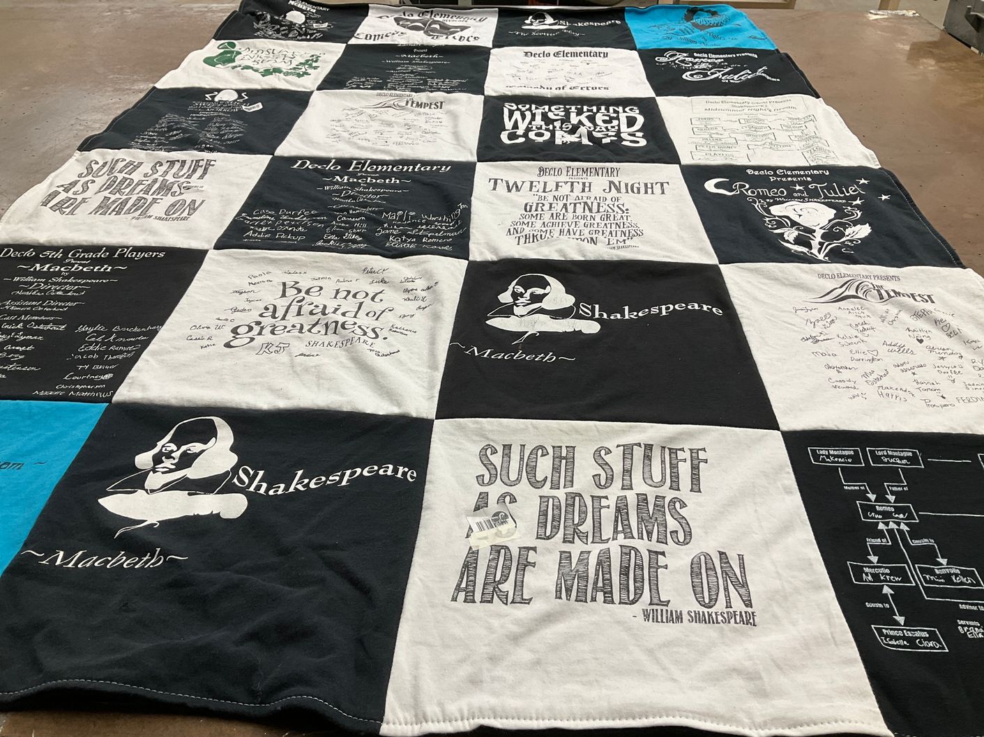 T-shirt quilt from deck elementary school by Tyrell from ID