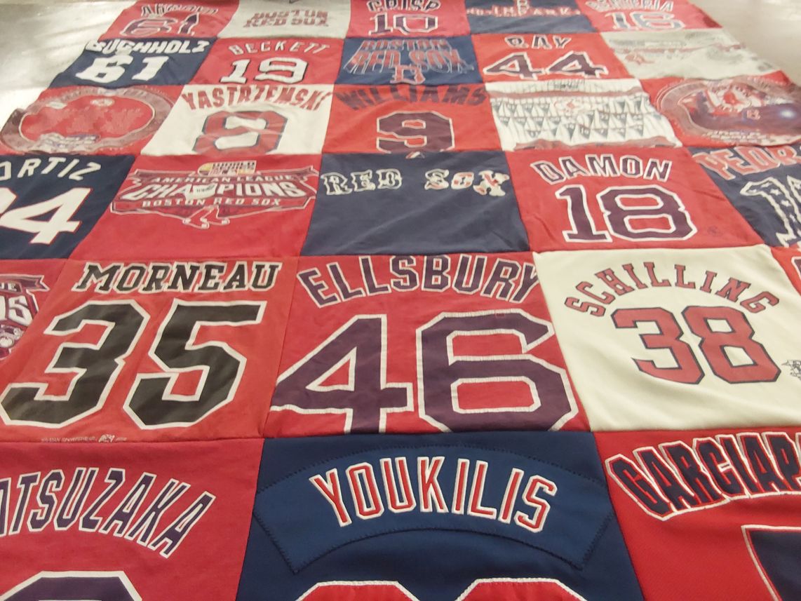 T-shirt quilt featuring boston red sox by Anne| from NY