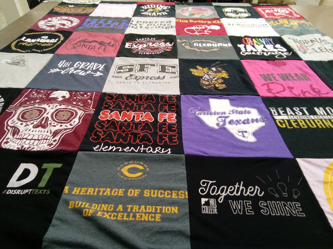 T-shirt quilt featuring cleburne high school by Sarah from TX