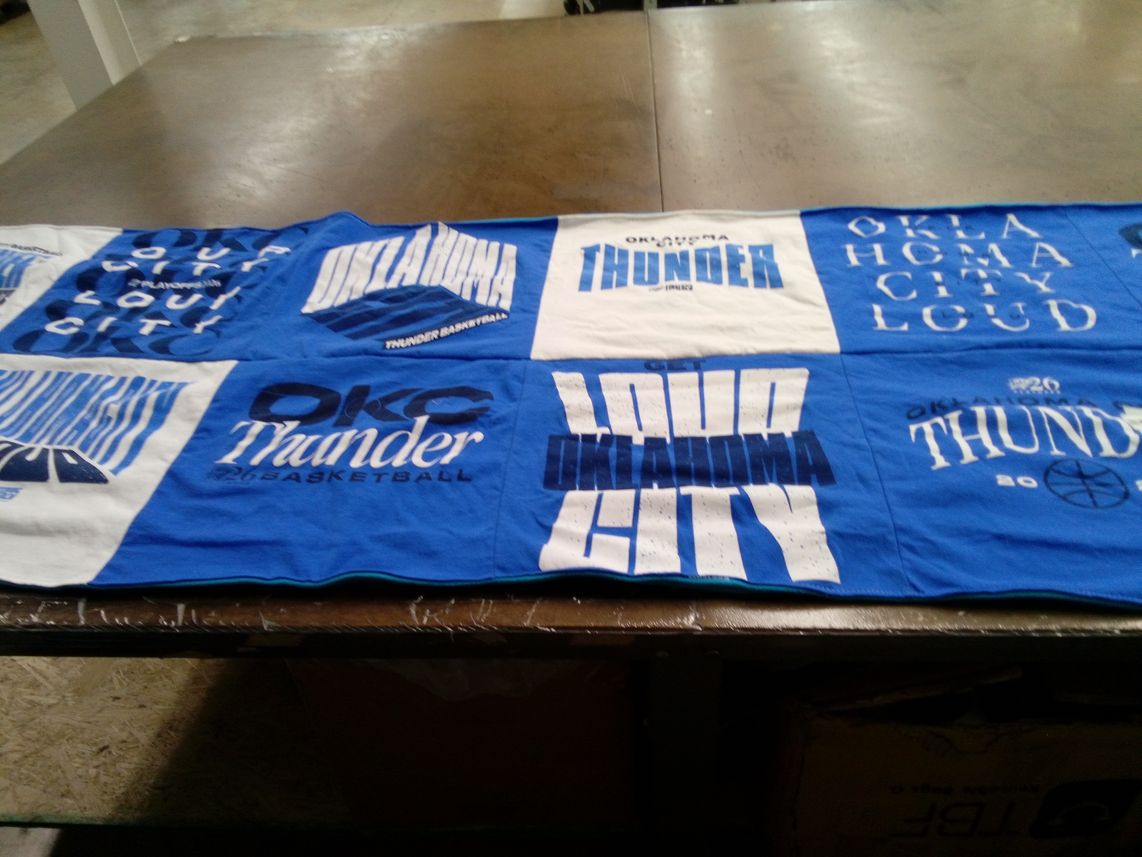T-shirt quilt featuring oklahoma city thunder by Kim from OK