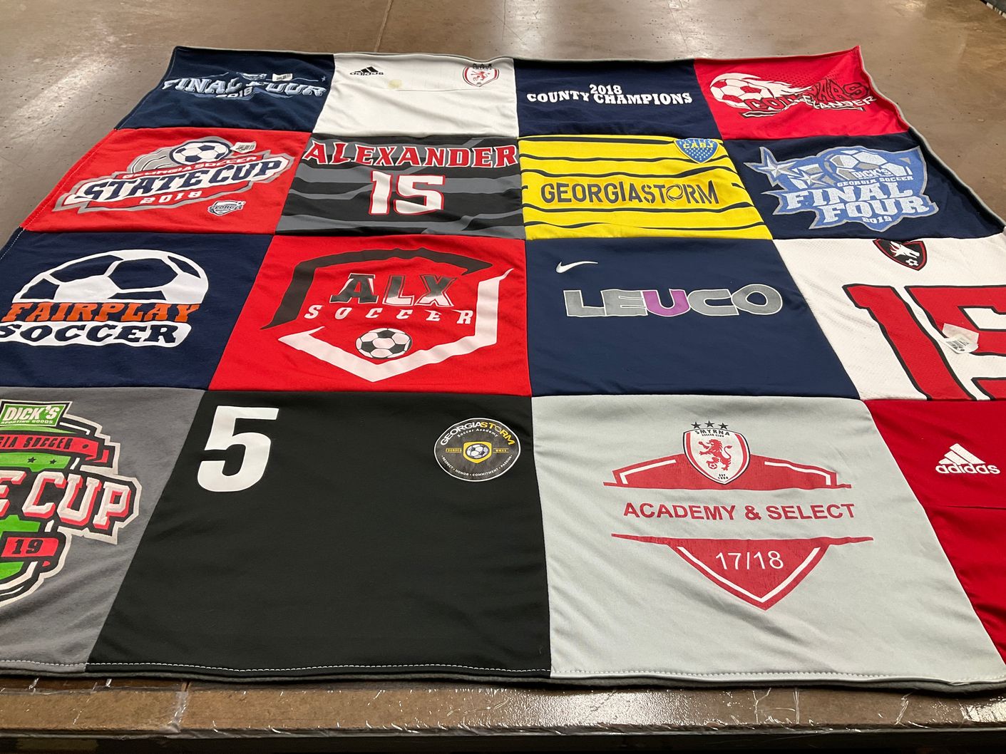 T-shirt quilt featuring georgiastorm by Allicia from GA