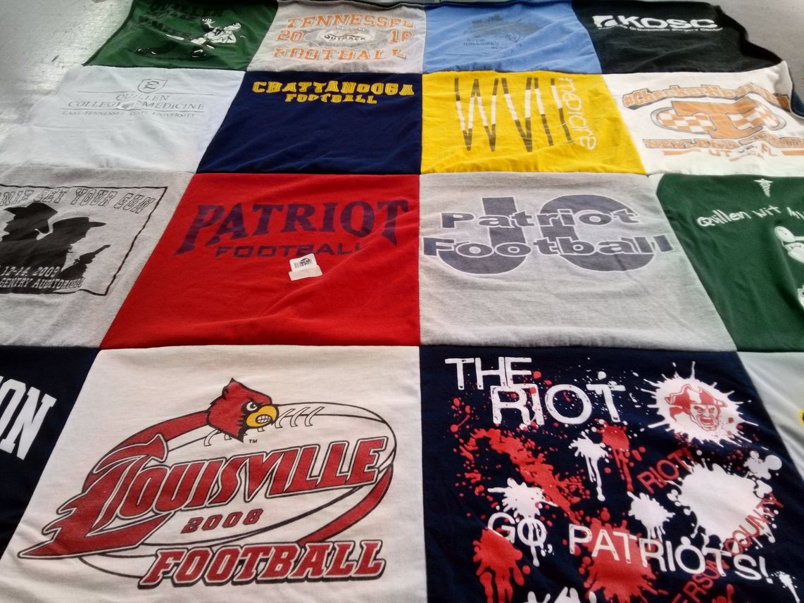 T-shirt quilt featuring patriot football, louisville football by Jordan from TN