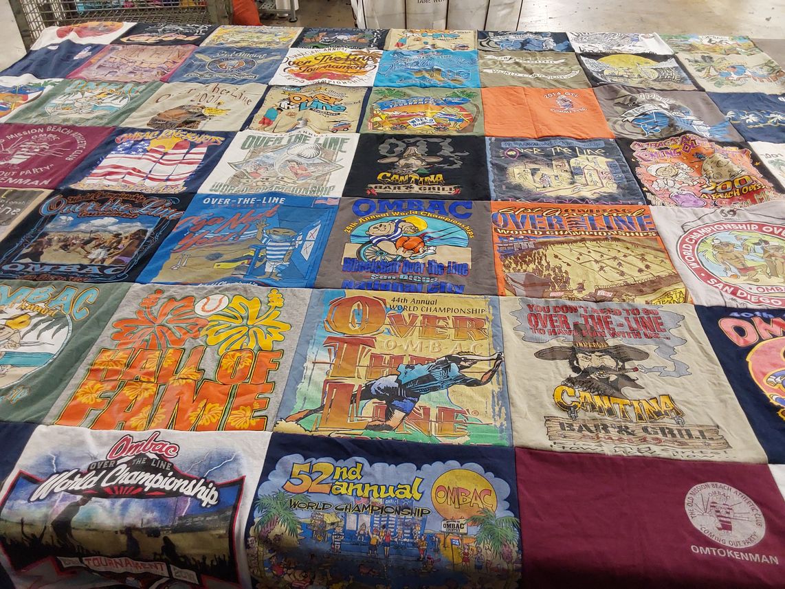 T-shirt quilt with ocean, beach themes by Maria from CA