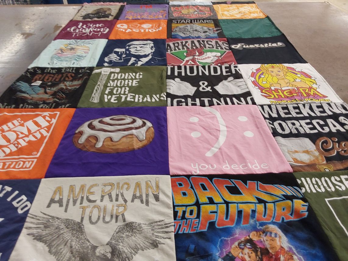 T-shirt quilt featuring university of arkansas by Sally from TX
