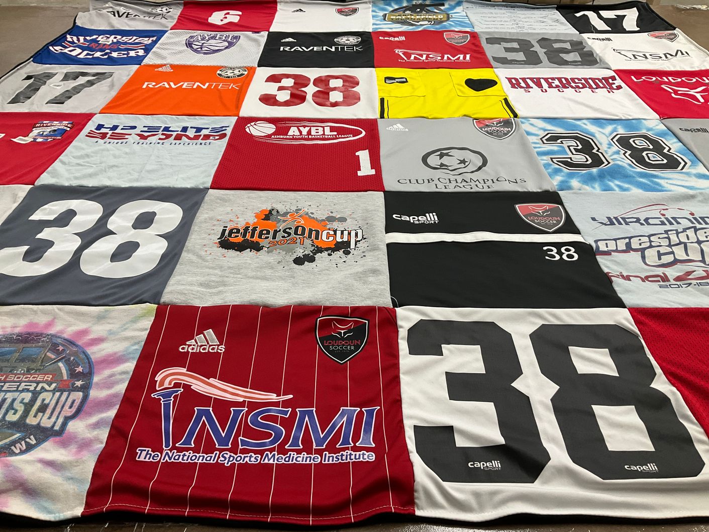 T-shirt quilt from loudoun soccer by Shalini from VA