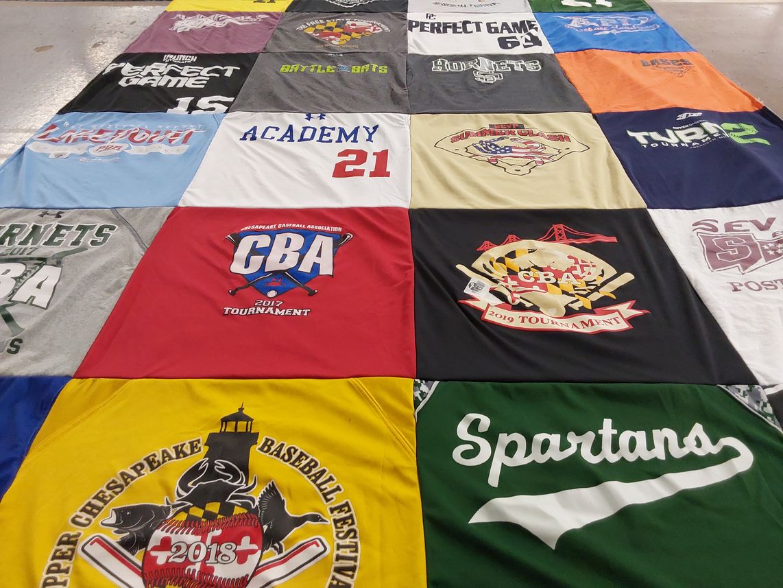 T-shirt quilt featuring hornets, spartans by Allison from MD