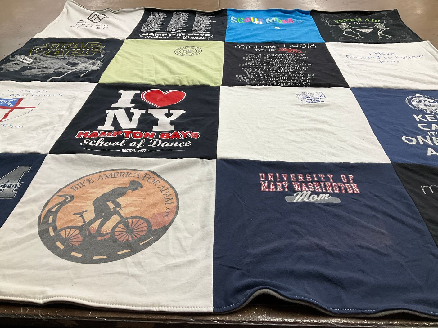 T-shirt quilt from university of mary washington by Nancy from NY