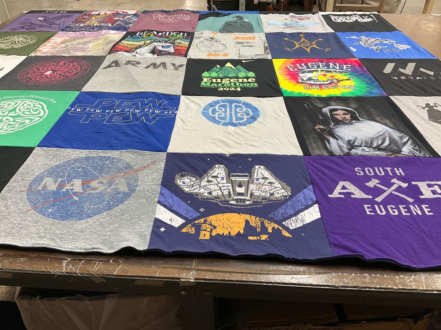 T-shirt quilt from south eugene high school by Anna from OR