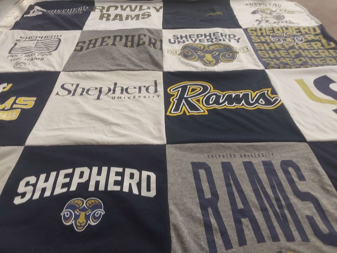 T-shirt quilt featuring shepherd university rams by Stephanie from WV