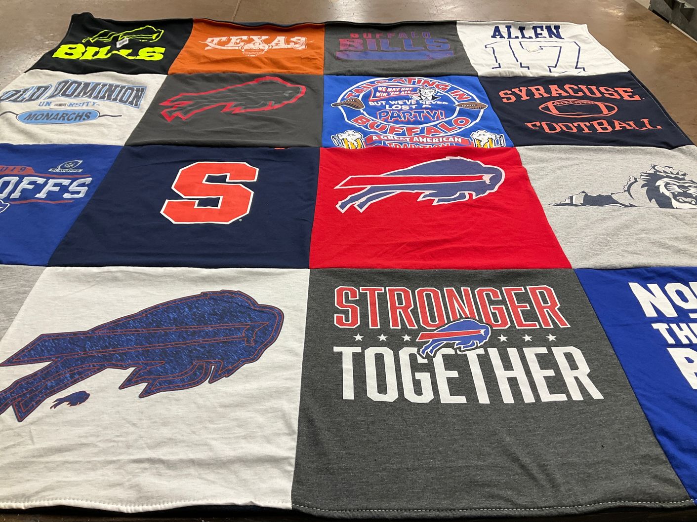 T-shirt quilt featuring buffalo bills by Susan from VA