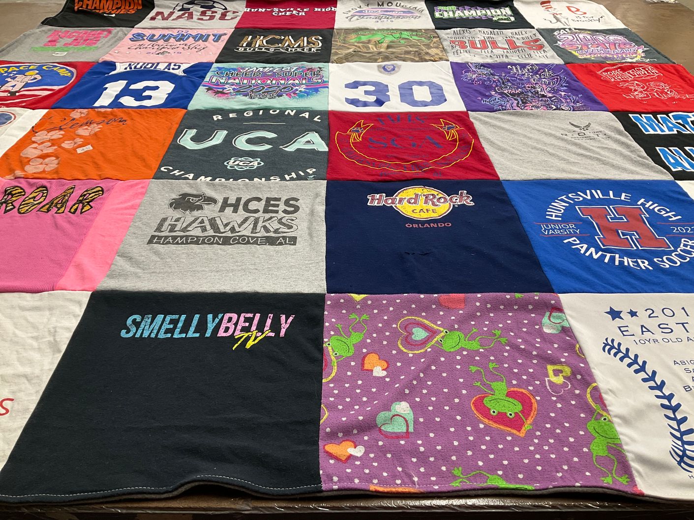 T-shirt quilt featuring huntsville high school panther soccer by Misty from AL