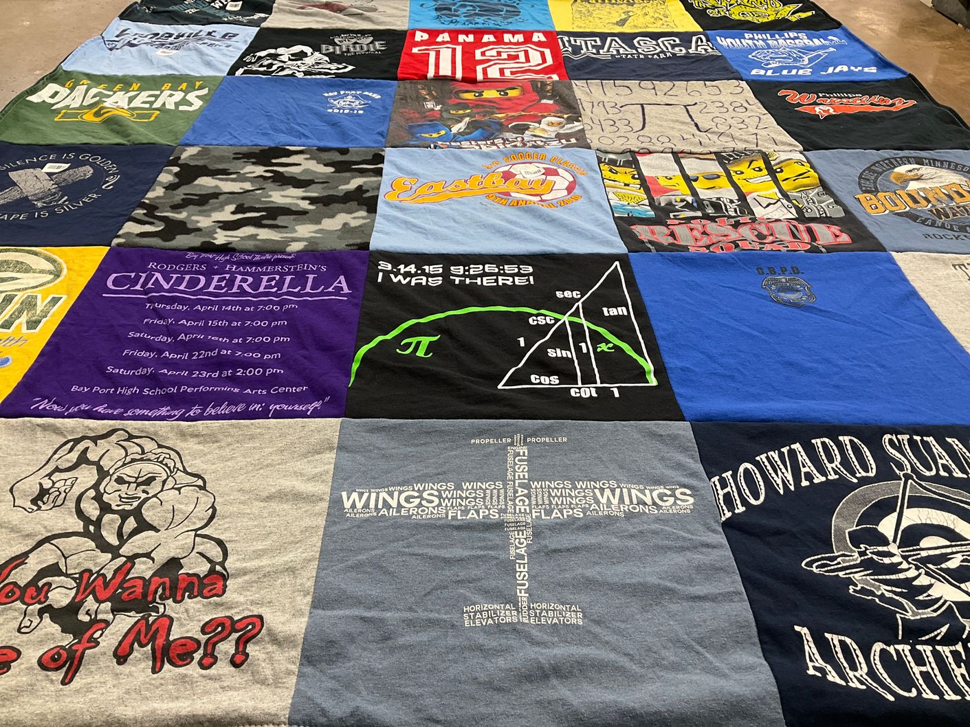 T-shirt quilt featuring green bay packers by Kelly from WI