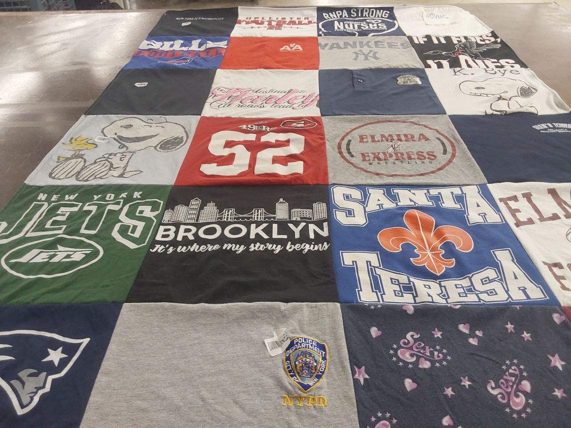 T-shirt quilt featuring new york jets, new york yankees by Anjanette from CA